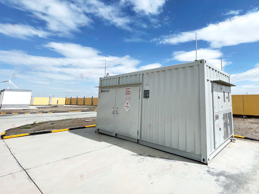 Solarbatterie-Speicherbehälter 20ft Seitenaufnahmebehälter Weiß